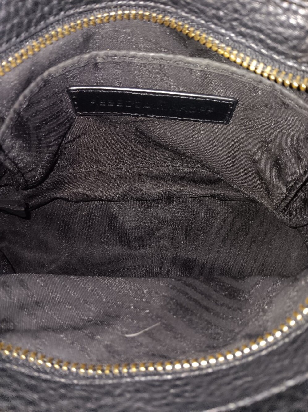 Rebecca Minkoff Black Pebbled Leather Satchel with Gold Hardware - Picture 4 of 4